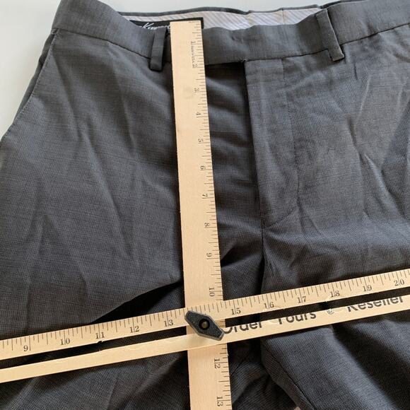 Kenneth Cole Pants Mens 32 x 30 Gray Slim Leg Pleated Trouser Wool Blend - Picture 5 of 7